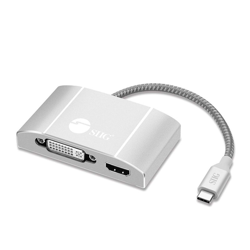 SIIG USB-C to HDMI/DVI/VGA Video Monitor Adapter with 60W Laptop Charging PD - USB Type-C Multiport Display Converter Dock - Thunderbolt 3 Compatible for MacBook, Chromebook, More CB-TC0911-S1 - Image 1